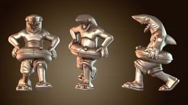 3D модель Синий Акула Мальчик — Рыцарь (STL)