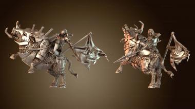 3D модель Фигурка всадника на кабане (STL)