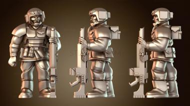 3D модель Кадианский пехотный отряд, лазган, разгневанный солдат (STL)