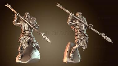 3D модель Пещерный человек-варвар прыгает (STL)