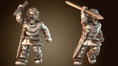 3D модель КЕЛЬТСКИЙ ВОИН В АТАКЕ (STL)