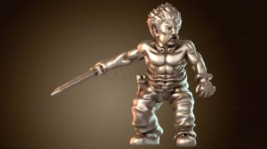 3D модель КЕЛЬТСКИЙ ВОИН ЗАКАЛЕН (STL)