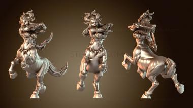 3D модель КЕНТАВР С ДВУМЯ КЛИНКАМИ (ЖЕНСКИЙ) (STL)