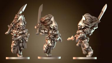 3D модель Атакующая женщина – Безрассудная женщина-боец (STL)