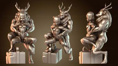 3D модель Рождественская девочка и олень NSFW Заражённое воображение – Соблазнительная зимняя фантазия (STL)