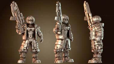 3D модель Девушка-косплеер, винтовка, вариант А (STL)