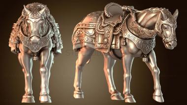 3D модель Проклятая кавалерийская лошадь, одержимая призраками (STL)