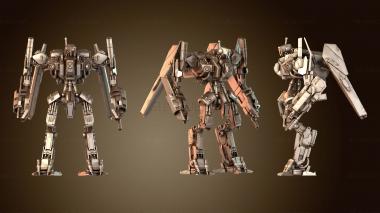 3D модель Боевой робот Cyberpunk FKMSA Falcon Unit готов к бою (STL)