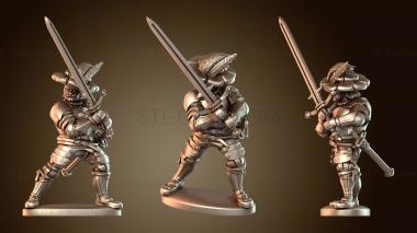 3D модель Doppelsoldner Landsknecht с лужей, пропитанной дождем (STL)