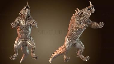 3D модель Драконья война, дракон, голый, первобытный (STL)