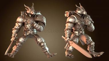 3D модель Драконья война, мужчина, ездовое животное, дракон C, неумолимый (STL)