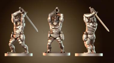 3D модель Драконорождённый Варвар с Мечом Свирепый (STL)