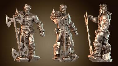 3D модель Dungeon Dog Варвар Двойной Топор (STL)