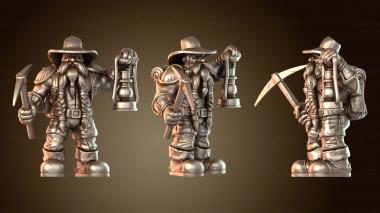 3D модель Гном-археолог с фонарем (STL)