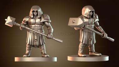 3D модель Гном-варвар с кувалдой и маской (STL)