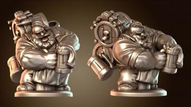 3D модель Гном-бармен Гном-небритый (STL)