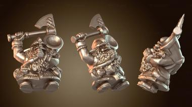 3D модель Гном-воин-музыкант (STL)