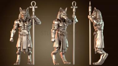 3D модель Египетский бог Анубис с посохом (STL)