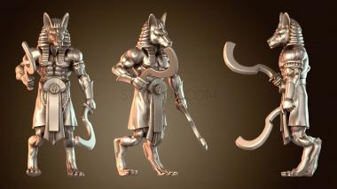 3D модель Египетский бог Анубис с мечом (STL)