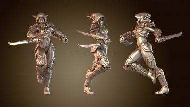 3D модель Эльф лучник бегает с кинжалом эльфийского лучника (STL)