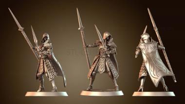 3D модель Эльфийский воин-копейщик и мечник (STL)