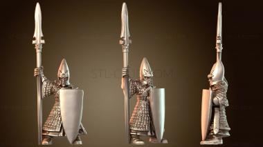 3D модель Эльф-копейщик, вооруженный щитом (STL)