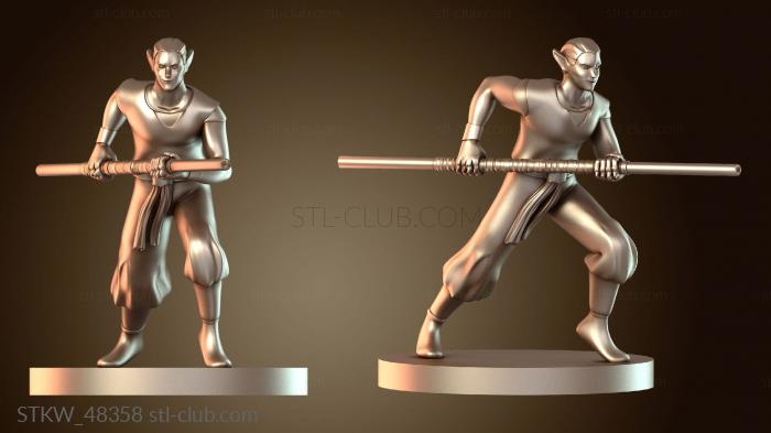 Military Эльфийский бег с посохом