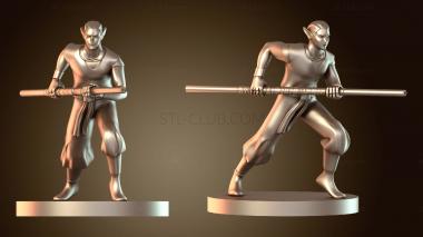 3D модель Эльфийский бег с посохом (STL)