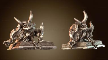 3D модель Вечнотемные эльфы-полурослики-женщины-колдуны, преследуемые призраками (STL)