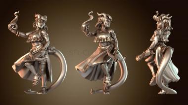 3D модель Вечнотемные эльфы-тифлинги, женщины-барды, страстные (STL)