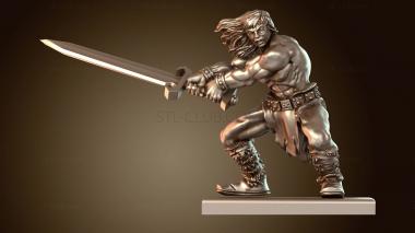 3D модель Фэнтезийный герой-варвар (STL)