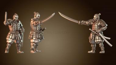 3D модель Фэнтези Японский Самурай Пеший Мечник (STL)