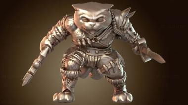 3D модель Кошачий варвар-воин (STL)