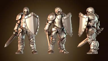 3D модель Бойцы Азиатский боец Тифлинг Самурай с Вороном (STL)