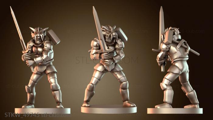 Military Бойцы Dragonborn Gold Double Glaive Fighter