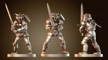 3D модель Бойцы Dragonborn Gold Double Glaive Fighter (STL)