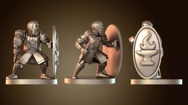 3D модель Бойцы Гном-боец Башня Щит Молот (STL)