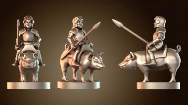 3D модель Бойцы Полурослик Кавалер с Пигги (STL)