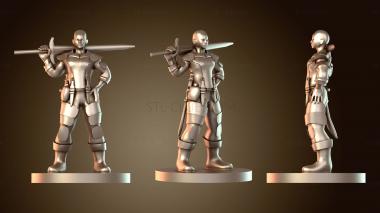 3D модель Бойцы Человек-боец Тяжёлое оружие Леди ЛЫСАЯ (STL)