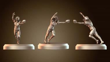 3D модель Игрок, обладатель футбольного трофея, ловит мяч на победном броске (STL)