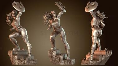 3D модель Фрэнсис Кез Женщина-Капитан Америка Fem Am Powerful (STL)