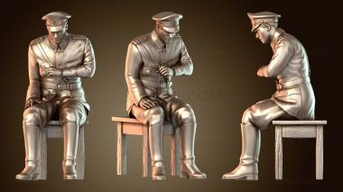 3D модель Немецкий офицер сидит (STL)