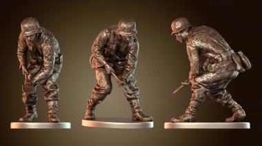 3D модель Немецкий солдат изнурительно копает (STL)