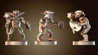 3D модель Гоблин с булавой и щитом (STL)