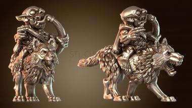 3D модель Гоблины-наездники на волках с луками. Лук готов. (STL)