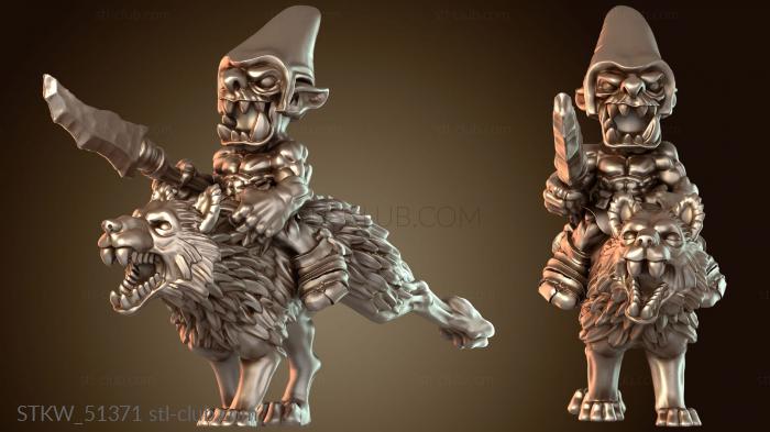 Гоблины-наездники на волках с оружием ближнего боя и копьями