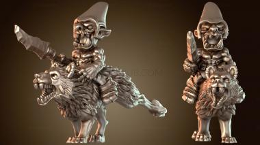 3D модель Гоблины-наездники на волках с оружием ближнего боя и копьями (STL)