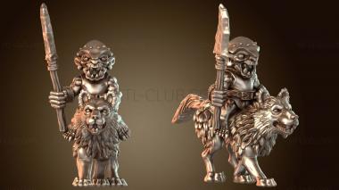 3D модель Гоблины-наездники на волках с оружием ближнего боя и могучим копьем (STL)