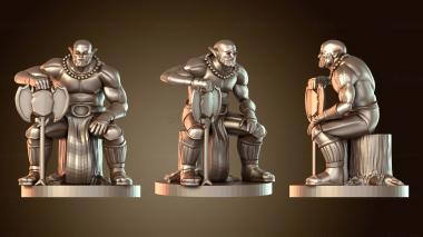 3D модель Сидящий вождь варваров-голиафов (STL)