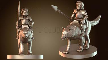 3D модель Кавалер-полурослик с волком (STL)